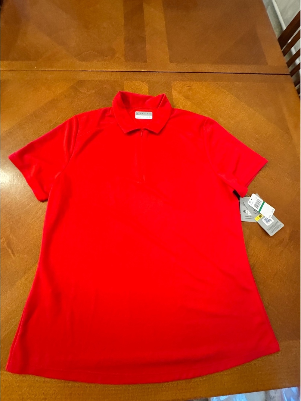 PGA Tour Red Polo Shirt size L 100% Polyester 1655